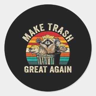 Sticker Rond Drôle Rendre la poubelle à nouveau Trump Garbage R