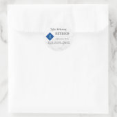 Sticker Rond Drôle Retraité, Marbre blanc, do-it-yourself (Sac)