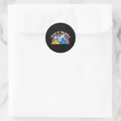 Sticker Rond Drôle Retro Je suis sorti de cette fusée spatiale (Sac)