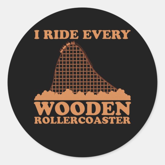 Sticker Rond Drôle Rollercoaster Amusement Park Cadeau (Devant)