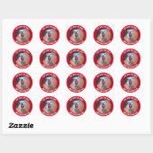 Sticker Rond Drôle Saint Valentin, tu me fais sourire chien (Feuille)