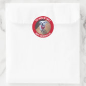 Sticker Rond Drôle Saint Valentin, tu me fais sourire chien (Sac)