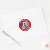 Sticker Rond Drôle Saint Valentin, tu me fais sourire chien (Enveloppe)