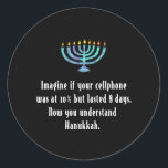 Sticker Rond Drôle Sarcastique Hanoukka Chanukah Citation de té<br><div class="desc">Drôle Sarcastique Hanoukka Chanukah Citation de téléphone portable</div>