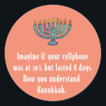 Sticker Rond Drôle Sarcastique Hanoukka Chanukah Citation de té<br><div class="desc">Drôle Sarcastique Hanoukka Chanukah Citation de téléphone portable</div>