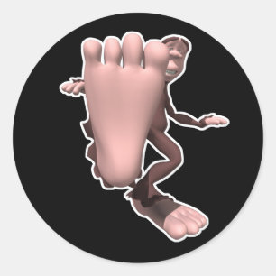 Sticker Rond drôle sasquatch bigfoot