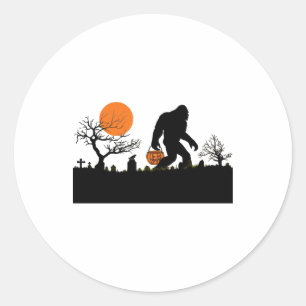 Sticker Rond Drôle Sasquatch Bigfoot Halloween T-shirt costume