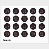 Sticker Rond Drôle Six Sept 6 7 Mème Conception Couples Hallowe (Feuille)