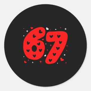 Sticker Rond Drôle Six Sept 6 7 Mème Gen Alpha Argot 6 7 Valen