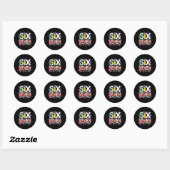 Sticker Rond Drôle Six Sept 6 7 Professeur Meme Math Clroom Hum (Feuille)
