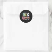 Sticker Rond Drôle Six Sept 6 7 Professeur Meme Math Clroom Hum (Sac)
