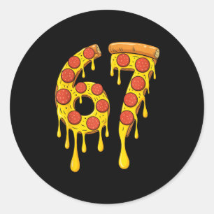 Sticker Rond Drôle Six Sept Zza 67 Numéro 
