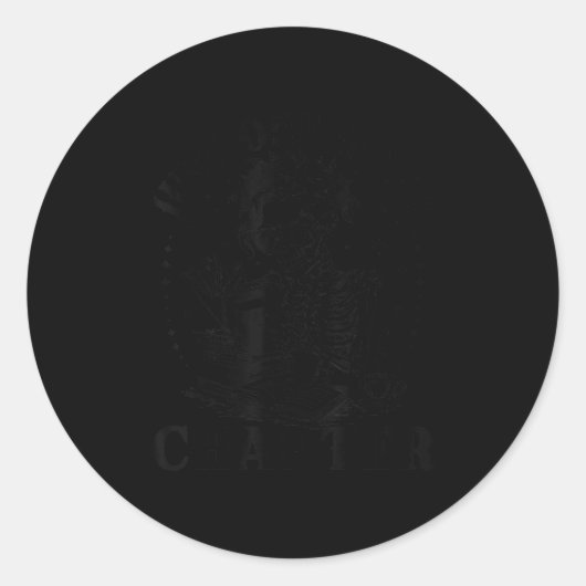 Sticker Rond Drôle Skeleton Lecture Livre Juste Un Chapitre De (Devant)