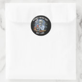 Sticker Rond Drôle Skeleton Scientifique Design (Sac)