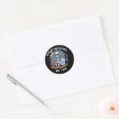 Sticker Rond Drôle Skeleton Scientifique Design (Enveloppe)