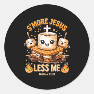 Sticker Rond Drôle Smore Jésus Moins Moi Foi Chrétienne Hommes