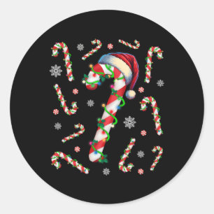 Sticker Rond Drôle Sucre de canne Crew Hommes Femmes Christmas