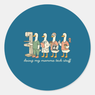 Sticker Rond Drôle Tech Oie Silly X Mammo Faisant rayon Mammogr