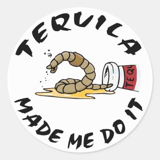 Sticker Rond Drôle Tequila mexicaine (Devant)