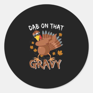 Sticker Rond Drôle Thanksgiving Dab Sur Ce Dabbing Gravé