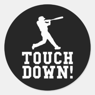 Sticker Rond Drôle Touchdown Baseball Football Sport Cadeau