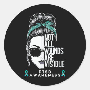 Sticker Rond Drôle Toutes Les Blessures Ne Sont Pas Visibles Me