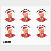 Sticker Rond Drôle Trump Christmas Deport Père Noël (Feuille)