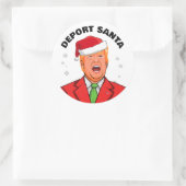 Sticker Rond Drôle Trump Christmas Deport Père Noël (Sac)