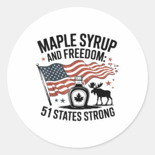 Sticker Rond Drôle Trump Citation Canada 51ème État Des États-U