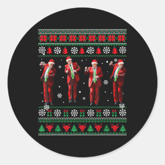 Sticker Rond Drôle Trump Danse Santa Claus Noël Noël Noël Noël