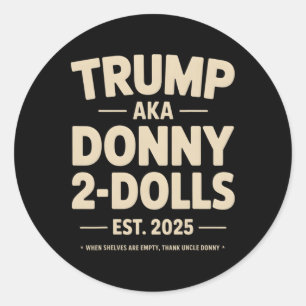 Sticker Rond Drôle Trump Donny Deux Poupées 2 Poupées À Noël T