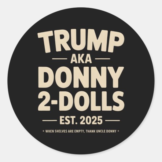 Sticker Rond Drôle Trump Donny Deux Poupées 2 Poupées À Noël T (Devant)