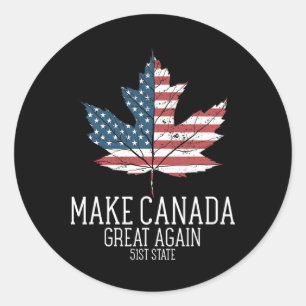 Sticker Rond Drôle Trump Drapeau Américain Rendre sa grandeur a