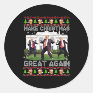 Sticker Rond Drôle Trump Faire Noël Grande Encore Sweat Ugly