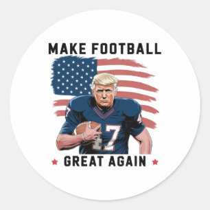 Sticker Rond Drôle Trump Footll Rend Footll Américain Génial En