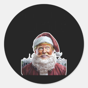 Sticker Rond Drôle Trump Je serai à la maison pour Noël Trump d