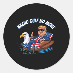 Sticker Rond Drôle Trump Nacho Golf Fini 2025 Patriotique Aigl