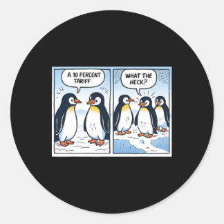Sticker Rond Drôle Trump Penguins Tarifs 10% Sarcasme politique
