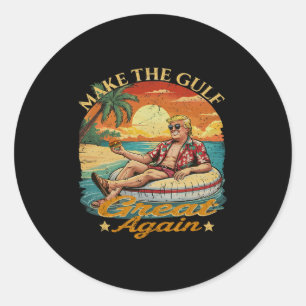 Sticker Rond Drôle Trump Rendre le Golfe Grand Marchandises T