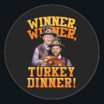 Sticker Rond Drôle Trump Vance Winner Dîner Turquie<br><div class="desc">Drôle Trump Vance Winner Turquie Dîner Thanksgiving</div>