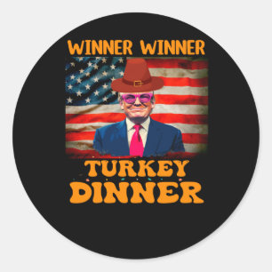 Sticker Rond Drôle Trump Winner Dîner Turquie Thanksgivi