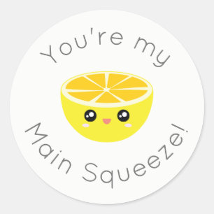 Sticker Rond Drôle, tu es mon Humour principal Squeeze Kawaii L