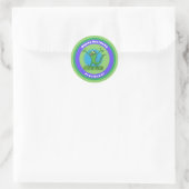 Sticker Rond Drôle vert vif lézard d'iguane (Sac)