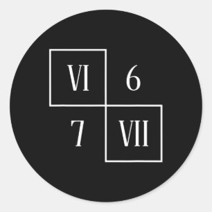 Sticker Rond Drôle Vi Vii 6 7 Mème Chiffres Romains Math Six Se