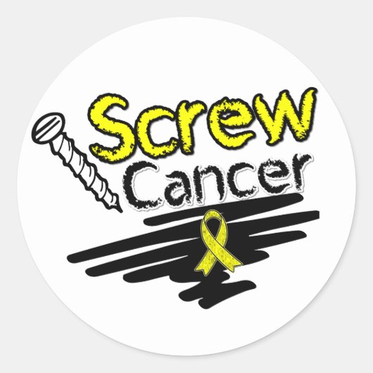 Sticker Rond Drôle Vis Ewing Sarcoma Cancer (Devant)