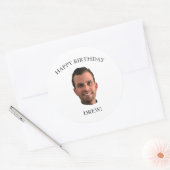 Sticker Rond Drôle Visage Joyeux Anniversaire Boire Boisson Pho (Enveloppe)