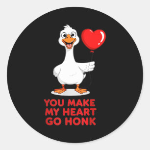 Sticker Rond Drôle, vous faites battre mon cœur Honk Saint-Vale