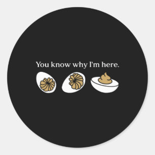 Sticker Rond Drôle Vous Savez Pourquoi Je Suis Ici Œuf Mimosa F