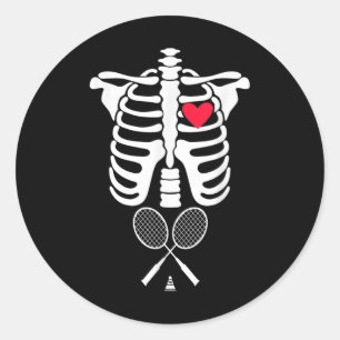 Sticker Rond Drôle Xray Halloween Costume Rib Cage Skeleton Mau