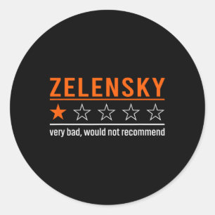 Sticker Rond Drôle Zelensky Conservateur Républicain Ukraine